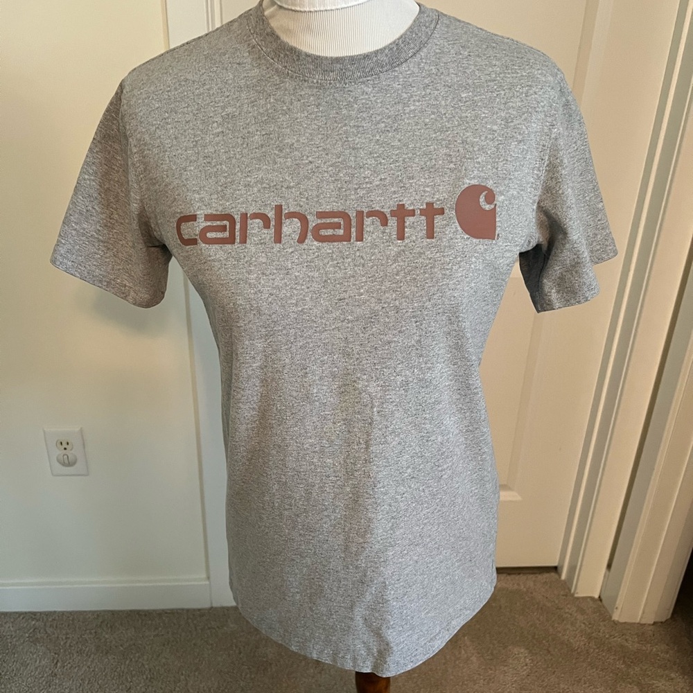 Carhartt Short Sleeve Grey T-Shirt Classic Crew Neck Original Fit - Small